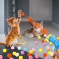 Cat Toys Interactive Launch Training Toy For Pet Kitten Creative Mini Gun Games Stretch Plush Ball Toys Pet Supplies. 