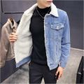 Men Denim Jacket Trendy Winter Warm Fleece Coats M Fashion JCasze 6XL. 