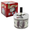 1 pcs push system Stainless Steel Ashtray with Magical Open & Close Option.