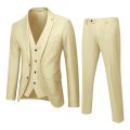 Men’S Slim 3 Piece Suit Set Formal Party Jacket Vest Pants Sets For Business Wedding High Quality Trendy Male Blazers Set.