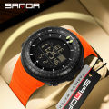 Sanda Classic Style Large Screen Sports Multi functional Trendy Waterproof Night Light LED Men's Watch SD6256-3.