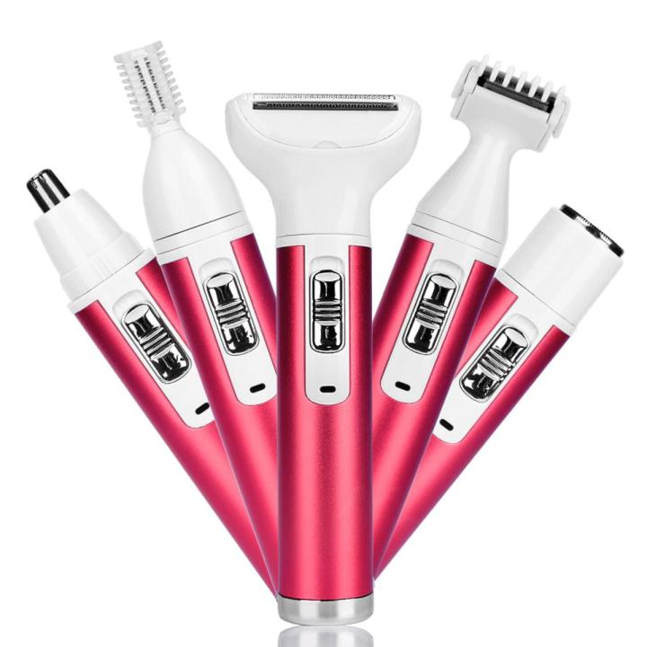 5 in 1 Electric Hair Remover Rechargeable Lady Shaver Nose Hair Trimmer Eyebrow Shaper Leg Armpit Bikini Trimmer Women Epilator