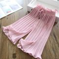 Baby Girls Waist Flare Trousers Summer Children Wide Leg Pants Kids Girl Loose Pants Toddler Pleated Ankle-length Pants. 