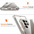 Transparent Phone Case For Samsung S24 Ultra ShockProof Back Cover For Samsung Galaxy S 24 Ultra Soft TPU Case S24 + Plus Funda. 