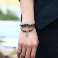 Jewelry Korean fashion bracelet Stylish Personalized Couple Beaded leather bracelet Student Multilayer woven bracelet for Daily wear Casual occasions Gift option Youth fashion Accessory for men. 