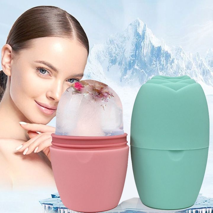 Silicone Ice Roller for Face Ice Massage Cup Ice Cube Trays Ice Globe Ice Balls Face Massager Facial Roller Reduce Acne