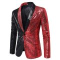 Mens Black Silver Sequins Tuxedo Blazers Stylish Shiny Shawl Lapel One Button Blazer Suit Jacket Men Disco Party Stage Costume. 