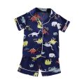 Kids Pajamas Dinosaur Print Nighdress Baby Boy Girls Pajamas Sleepwear Button T Shirt Shorts Set Outfits Toddler Sleepwear Set. 