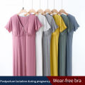 Modal Maternity Clothes Breastfeeding Nightgowns Nursing Sleepwear Hospital Loose Fitting Feeding Pajamas Pregnancy Dress. 