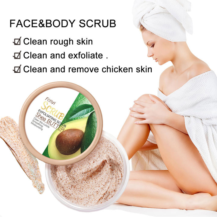 Fenyi%20Shea%20Butter%20Body%20Scrub%20Exfoliating%20Cream%20Body%20Treatment%20Whitening%20Smooth-100gm%20-%20Image%203