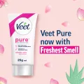 Veet Pure™ Hair Removal Cream 25g Normal Skin for Body & Legs, Freshest Smell with Organic Aelo Vera and Rose Extract, Dermatologically Tested. 
