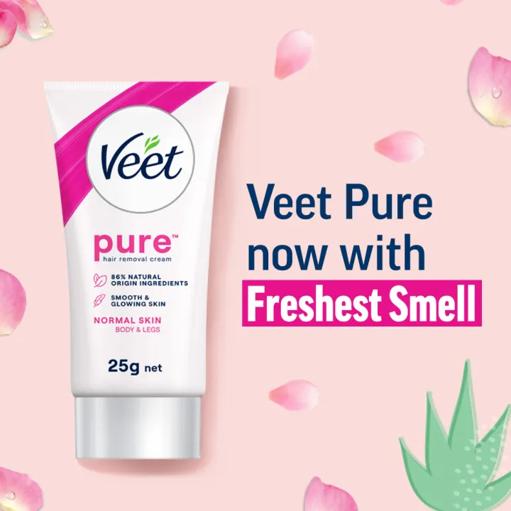Veet%2025gm%20Normal%20Skin%20Hair%20Removal%20Cream%20for%20Body%20&%20Legs,%20Freshest%20Smell%20with%20Organic%20Aelo%20Vera%20and%20Rose%20Extract,%20Dermatologically%20Tested%20-%20Image%204