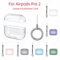 For Airpods Pro 2 lanyard Case soft tpu airpod pro 2 transparent case For woman clear cover for apple airpods pro 2 capa fundas. 