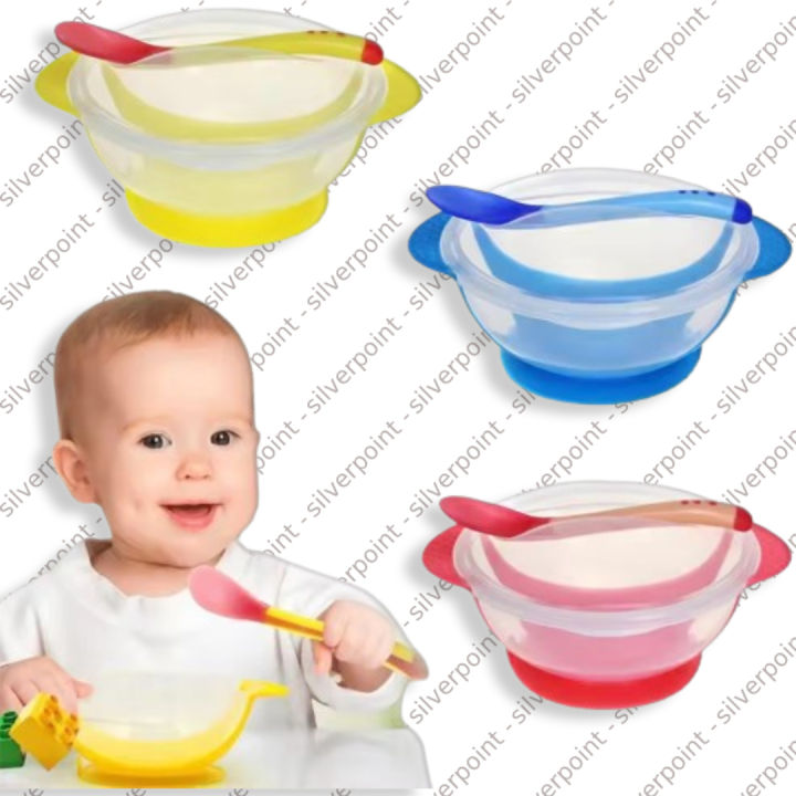 First Bite Baby Feeding Bowl with Spoon (Multicolor)