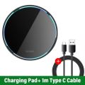 Wireless Charger Pad Stand Desktop Ultra-thin Mobile Phone Fast Charging Dock Station For iPhone 15 14 13 12 Samsung Note Xiaomi. 