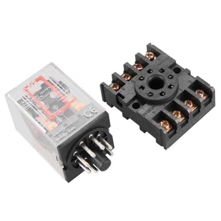 2X MK2P-I Clear Shell DPDT AC220V Coil Power Relay Socket Base | Daraz ...