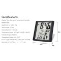 Temperature and Humidity Digital Wall Clock 8.6-inch Large Screen Time. 