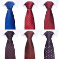 Tie For Men Gravatas Wholesale Brown Woven 7.5 cm Silk Necktie Wedding Accessories Fit Group Office. 
