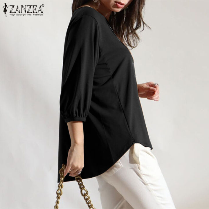 ZANZEA%20Women%20Office%20Ladies%20Work%20Solid%20Smoke%20Tops%20Elegant%20Commute%20Knitted%20Blouse%20#11%20-%20Image%204