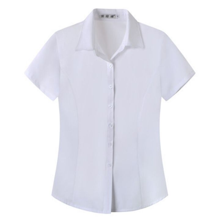 Women's%20Office%20Work%20Shirts%20Short%20Sleeve%20Button%20Down%20Lapel%20Blouse%20Summer%20Classic-Fit%20Tops%20Ladies%20Business%20Blouses%20-%20Image%207