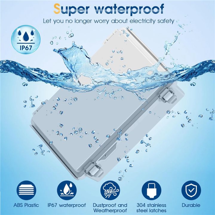 Waterproof%20Outdoor%20Project%20ABS%20Junction%20Box%20Dustproof%20Enclosure%20Stainless%20Steel+ABS%20with%20Hinged%20Cover,%20Mounting%20Plate%20-%20Image%206