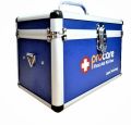 Procare First Aid Box - Multipurpose Medicine Storage Box Aluminum Body for Home Factory Medical Blue/ Silver. 