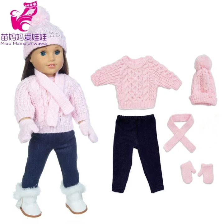 43%20cm%20baby%20doll%20clothes%20crochet%20sweater%2018%20inch%20girl%20doll%20winter%20clothes%20set%20scarf%20hat%20gloves%20new%20year%20apparel%20for%20dolls%20-%20Image%207