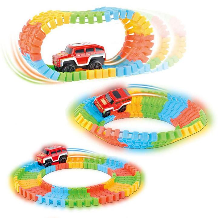 Diecast DIY Puzzle Toy Roller Coaster Track Electronics Toy Car Rail Car Toy for Children Random Color