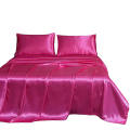 Luxury Silk Microfiber Rose Sheet Set two pcs pillow cover and one Flat sheet Fitted Sheet Bedding Set. 