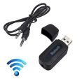 USB Bluetooth Receiver AUX Audio BT Music Adapter Cable Black for Car. 