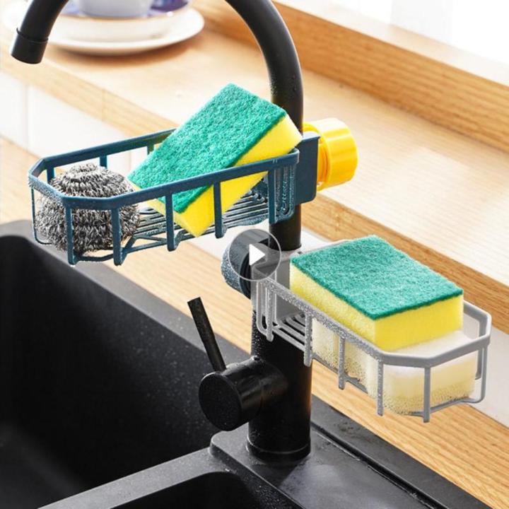 soap holder organizer lagayan ng sabon pang ligo soap organizer 1Pcs Kitchen Sink Faucet Storage Rack Sponge Soap Rag Dishcloth Drain Rack Adjustable Faucet Rack Holder Kitchen Organizers