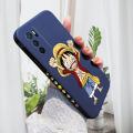AMORVOR for OPPO A16 Back Cover Anime One-Piece Luffy Side design Soft Case Liquid Silicone Phone Cases. 
