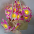 Foam artificial pink plumeria flower led string light bedroom decorative party fairy light 20pcs set.