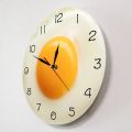 Sunny Side Up Fried Egg Kitchen Decor Acrylic Wall Clock Breakfast Food Resturant Wall Art Dining Room Silent Wall Hanging Watch.