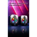 2 Pcs Speaker USB Subwoofer Light Emitting Mini Computer Speaker.