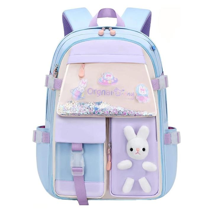 Waterproof Cute Cartoon Rabbit Tide Color Backpack/School Rabbit Backpack Large Capacity