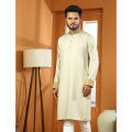 Westeen Cotton Linen Cream Color Punjabi. 