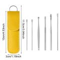 6 Pcs/Set Ear Cleaner Wax Vac Removal Stainless Steel Ear Wax Pickers Ear Cleaning Tool Spoon Earwax Remover Beauty Health Earpick.