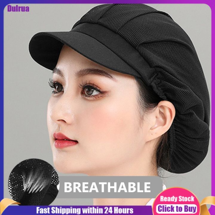 Chef Hat Adjustable Elastic Breathable Mesh Work Cap Beanie for Kitchen Working