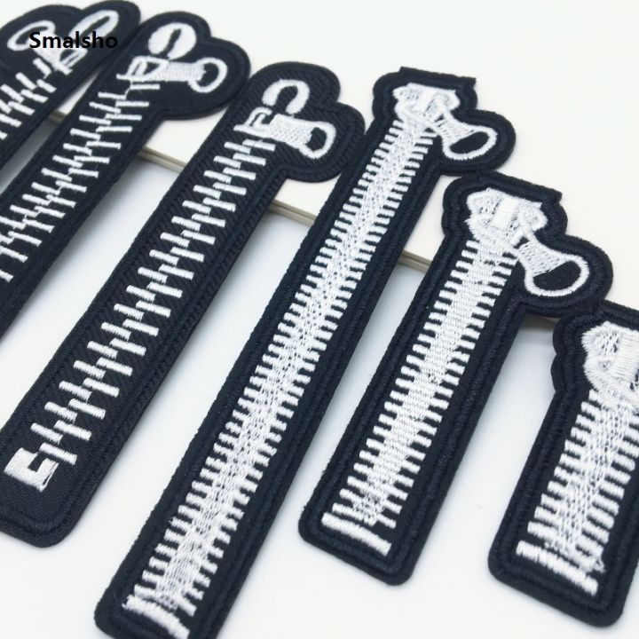 6pcs Zipper Patches For Clothing Assorted Size Embroidery Patches On ...