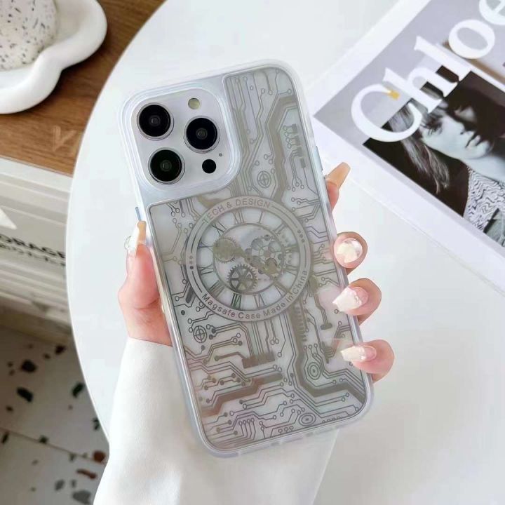 For%20iPhone%2011%20Pro%20Max%20Luang%20Gold%20Magsafe%20Magnetic%20Wireless%20Charging%20Case%20Clear%20Shockproof%20Soft%20TPU%20Protect%20Back%20Cover%20-%20Image%204