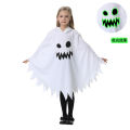 Cross border halloween children's costume white black glow ghost glow grimace cape shawl pie.