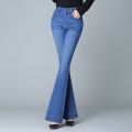Flared Jeans for Women 2022 Stretch Denim Classic Pants High Waist Flare Jeans Spring Autumn Denim Trousers Ladies Jean Black 34.