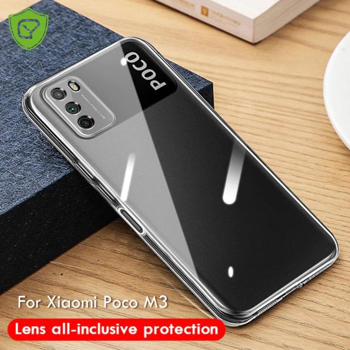 For Xiaomi Poco M3 Camera Protection Premium Silicone Case Crystal Clear Soft TPU Ultra-Thin Transparent Flexible Protective Mobile Phone Back Cover