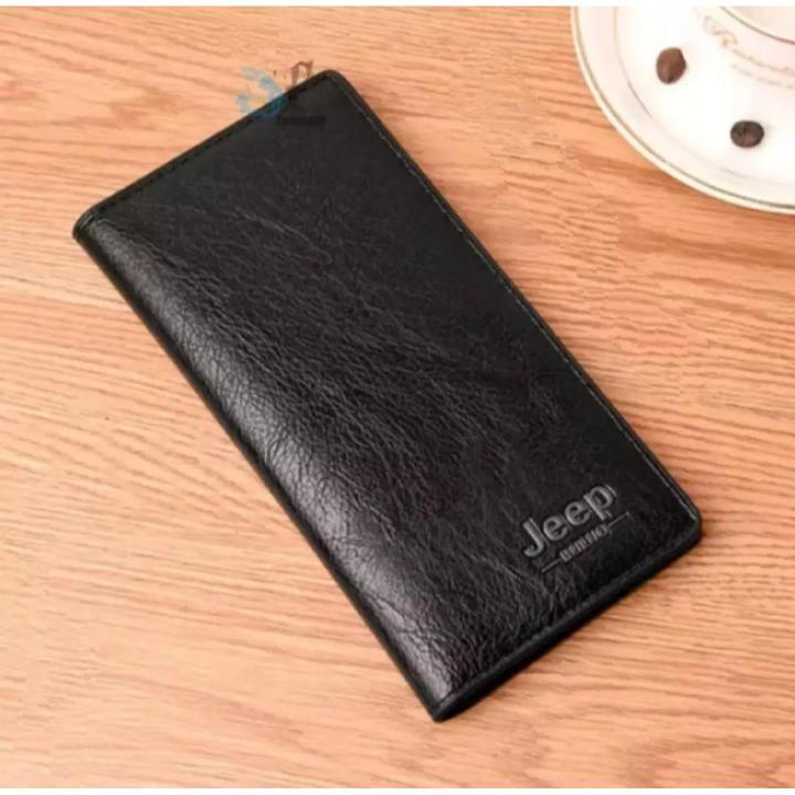 Jeep Chocolate High quality High Capacity Artificial Leather Long Wallet for Man