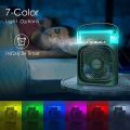 Air Cooler Fan 3 in 1 Mini Portable Fan Humidifier with 7 Colors LED Light Air Cooler 600ml Water Tank Air Conditioner Cooler Water Cooling by Gold Palace By This is NOT a rechargeable fan By Pucxo. 