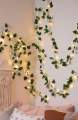 15 Feet Magical Ambiance Artificial Vine Fairy Lights: Flower Green Leaf Design.