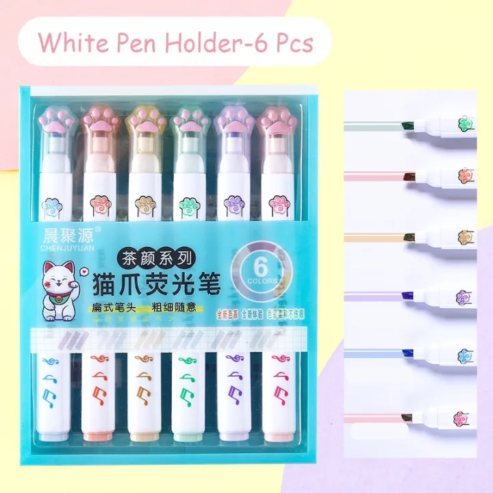 6Pcs/Set%20Cartoon%20Cat%20Paw%20Highlighter%20Pen%20Kawaii%20Cute%20Marker%20Pens%20for%20Student%20Art%20Colored%20Fluorescent%20Marker%20School%20Supplies%20-%20Image%207