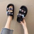 Disney StellaLou Creative Platform Shoes Soft Thick Bottoms Outdoor Slippers Women Fashion Korean Luxury Sandals Y2k Flat Shoes. 