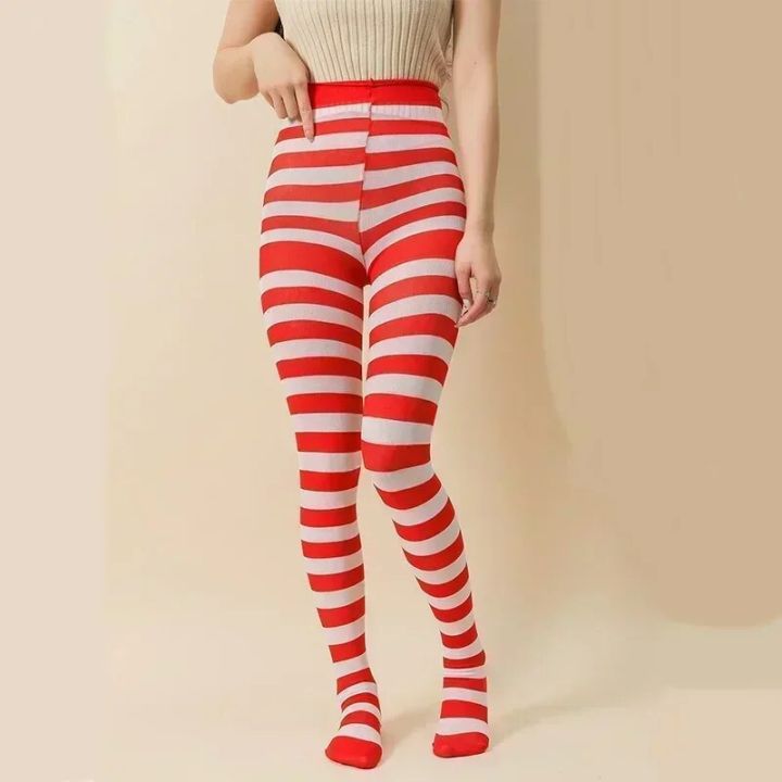 Goth%20Punk%20Women%20Striped%20Pantyhose%20Rainbow%20Long%20Tights%20Christmas%20High%20Waist%20Cosplay%20Stocking%20Elastic%20Slim%20Legging%20Long%20Socks%20-%20Image%204